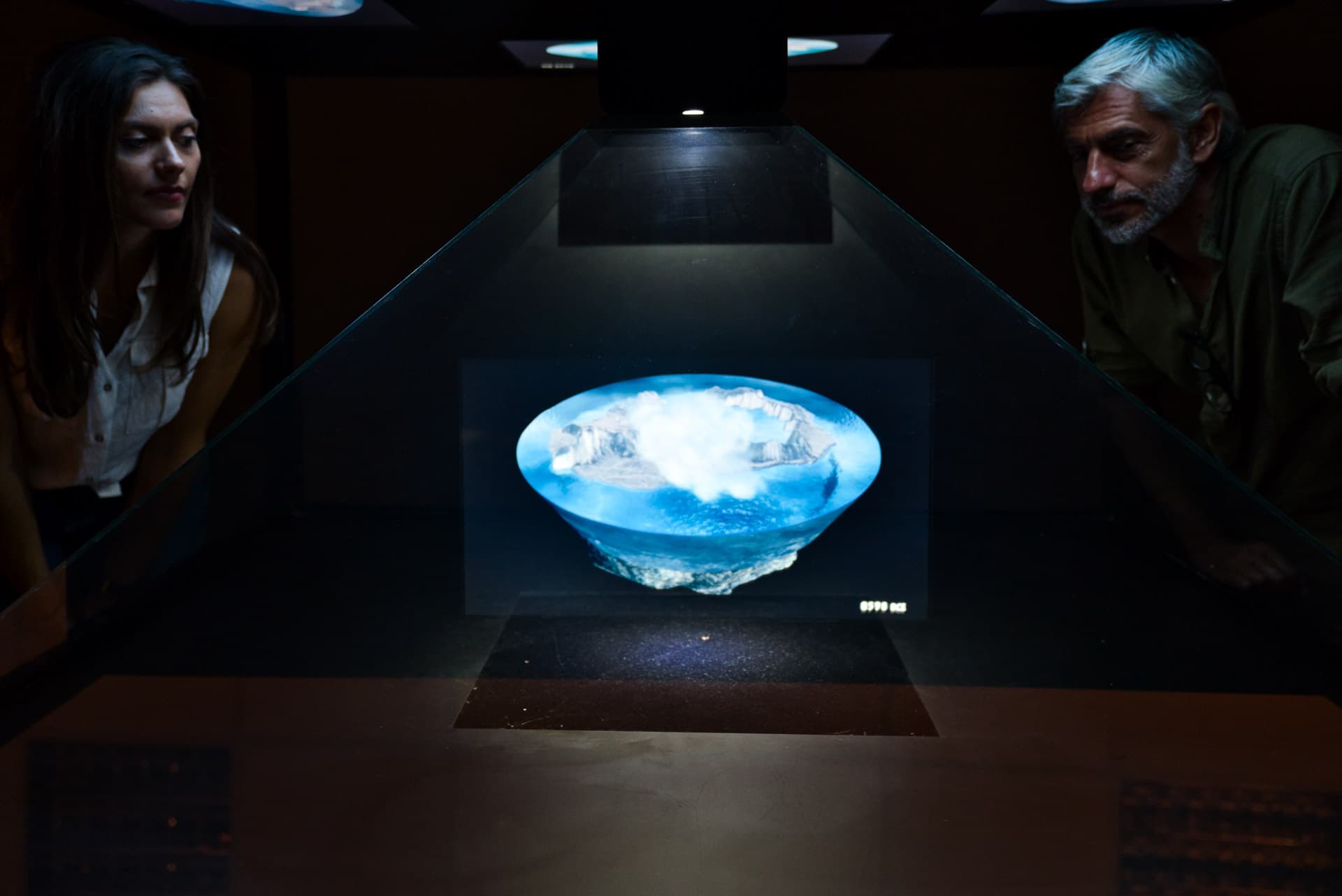 Holographic exhibit inside Lost Atlantis Museum Santorini