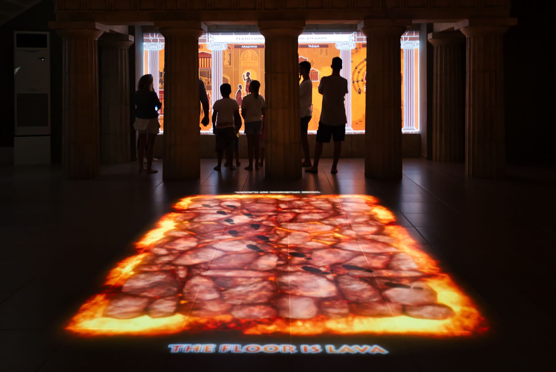 Interactive floor is lava installation at Lost Atlantis Museum